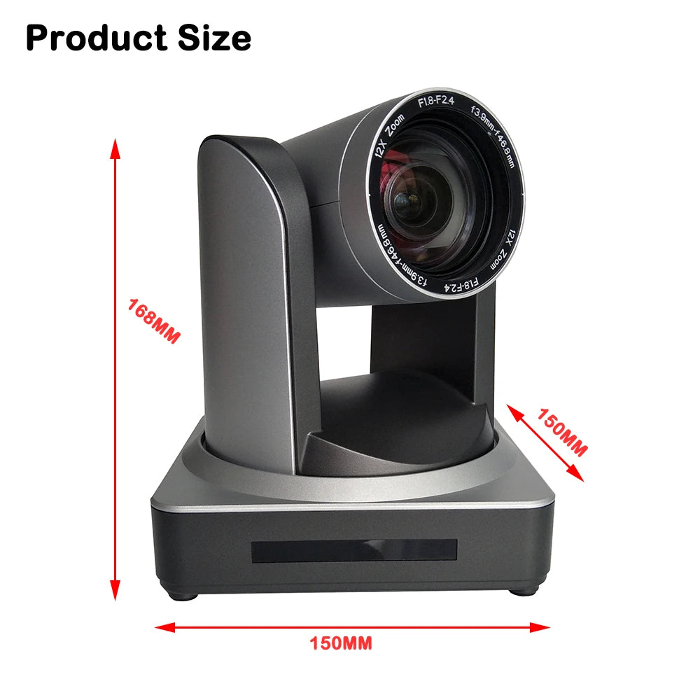 PTZ 1080p camera - 12x zoom, PoE, HDMI/SDI/USB, ONVIF voor videoconferentie