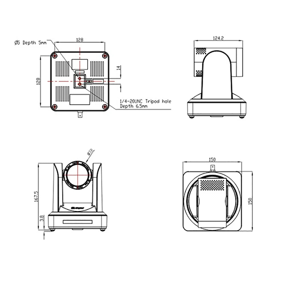 PTZ 1080p camera - 12x zoom, PoE, HDMI/SDI/USB, ONVIF voor videoconferentie