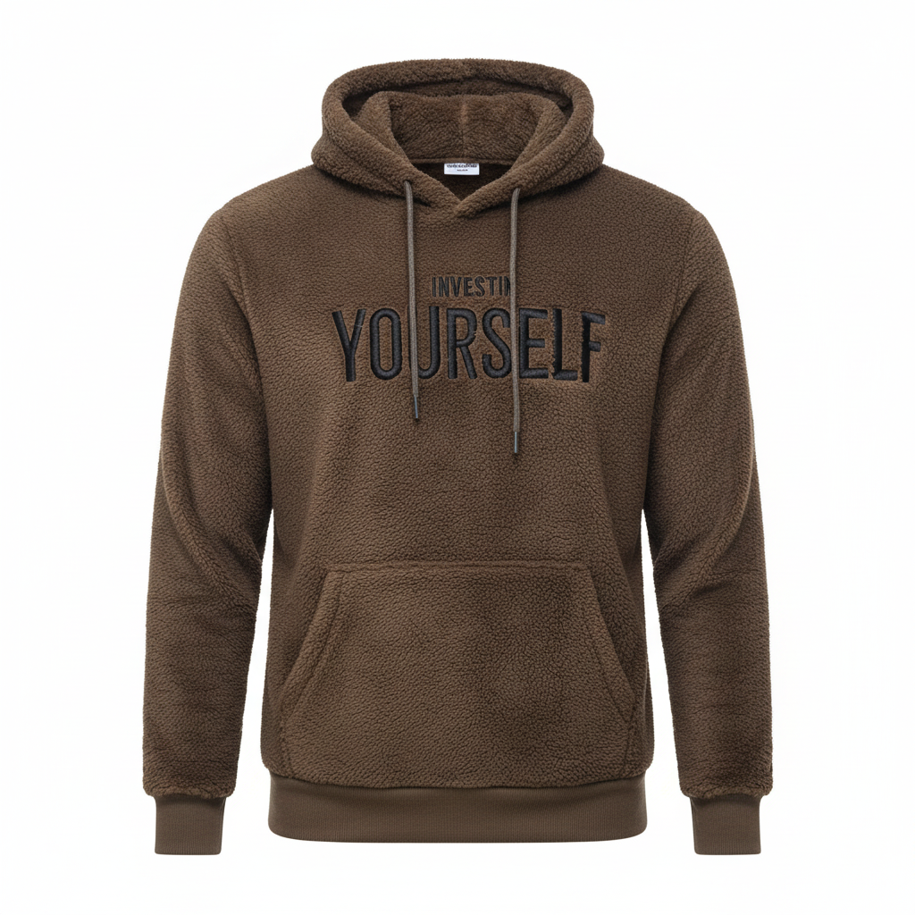 Hoodie voor heren - Comfortabele fleece hoodie van polyester - Beige/Zwart/Wit