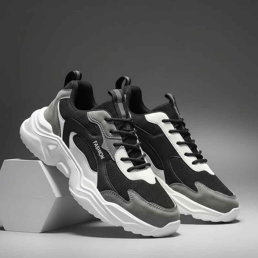 Sneakers - Waterdichte en geïsoleerde winter sneakers, zwart/wit, comfortabel