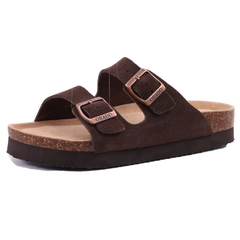 Sandy | Suede Slippers - Dubbele gesp - Tijdloos design