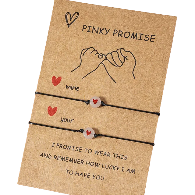 Lovela | Pinky Promise Vriendschap armbanden - Hartjes - Set van 2