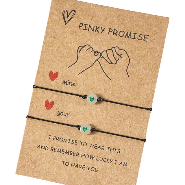 Lovela | Pinky Promise Vriendschap armbanden - Hartjes - Set van 2