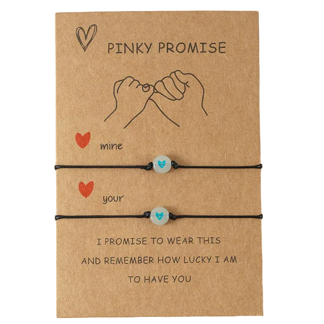 Lovela | Pinky Promise Vriendschap armbanden - Hartjes - Set van 2