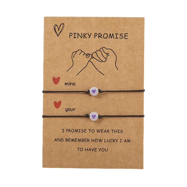 Lovela | Pinky Promise Vriendschap armbanden - Hartjes - Set van 2