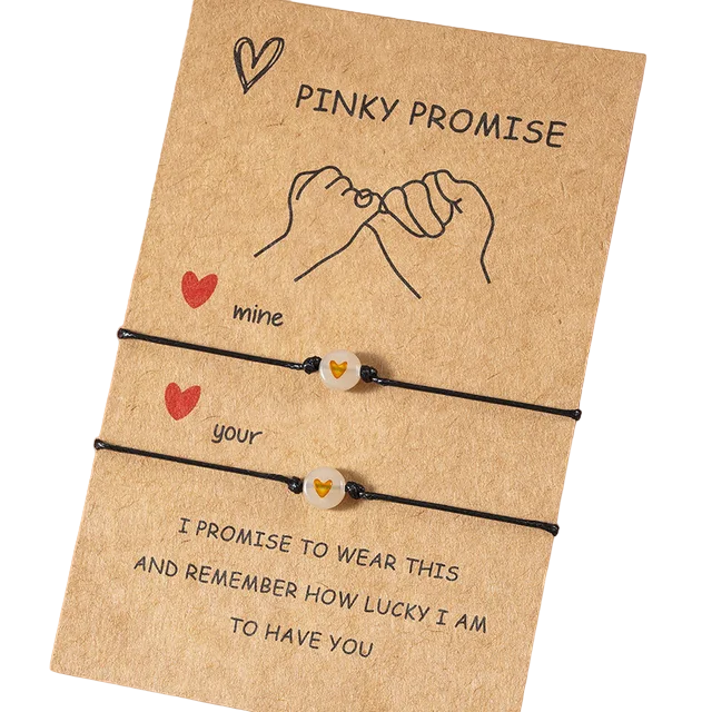 Lovela | Pinky Promise Vriendschap armbanden - Hartjes - Set van 2