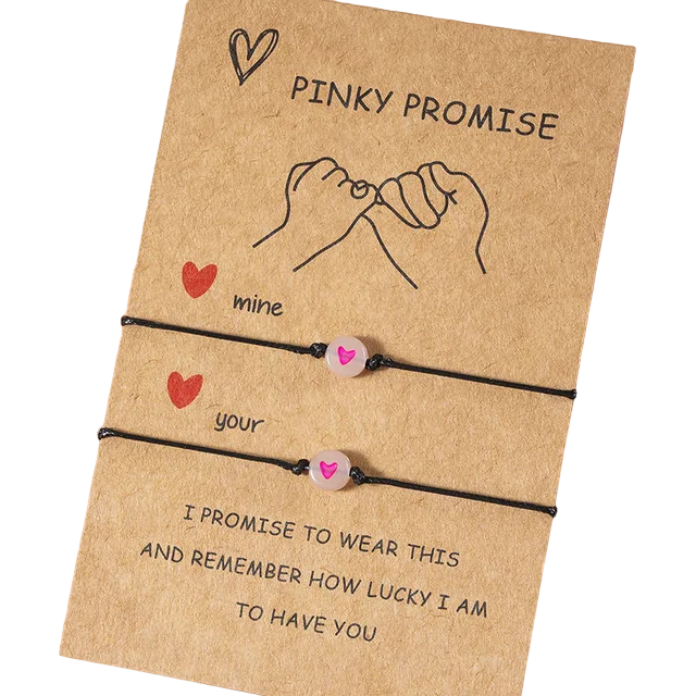 Lovela | Pinky Promise Vriendschap armbanden - Hartjes - Set van 2