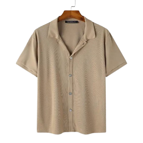 Luca | Effen herenshirt - gebreide revers - Stijlvol en comfortabel