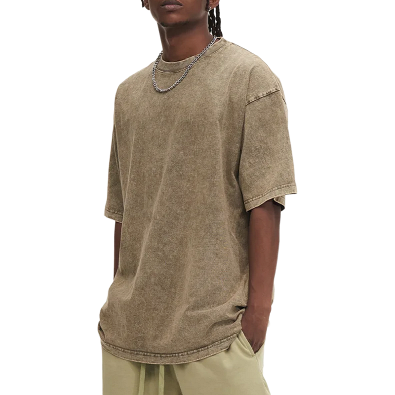 Abel Men's Washed Look Basic T-Shirt - Soft Cotton Blend, Vintage Casual Fit Crewneck - Essential Everyday Men's Top