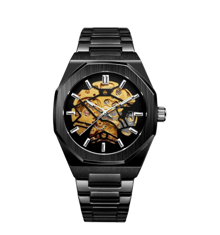 Precision Automatic Horloge voor heren - Roestvrij staal - Zilver/Zwart