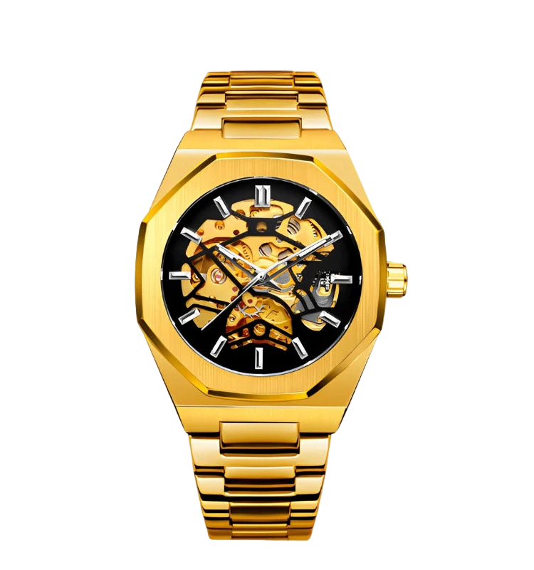 Precision Automatic Horloge voor heren - Roestvrij staal - Zilver/Zwart