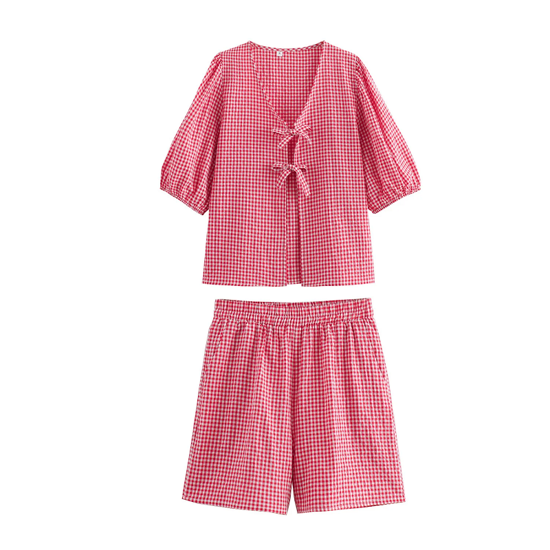 Sofia | Shortspak voor dames - Geruit - Trendy en Elegant