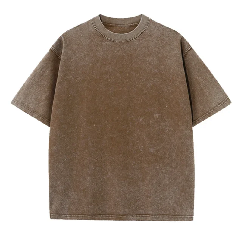 Abel Men's Washed Look Basic T-Shirt - Soft Cotton Blend, Vintage Casual Fit Crewneck - Essential Everyday Men's Top