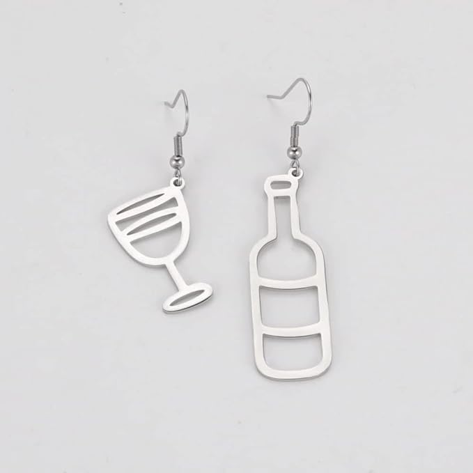 Vino | Wijn oorbellen - Goud- of Zilverkleurig - Geschenk