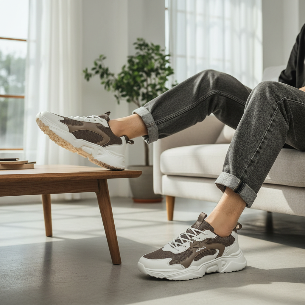 Sneakers - Waterdichte en geïsoleerde winter sneakers, zwart/wit, comfortabel