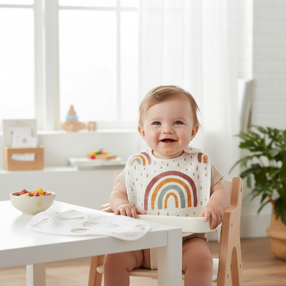 Slabbetjes 2-delige set - waterdichte katoenen baby slabbetjes, unisex patchwork