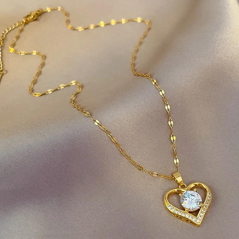 Amore | Halsketting - hartvormig - Set van 2