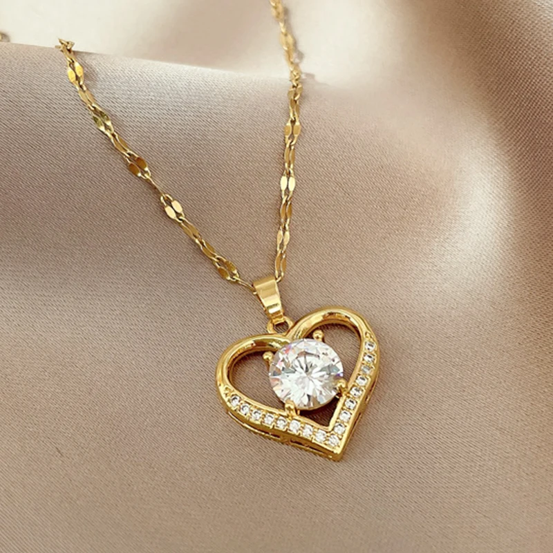 Amore | Halsketting - hartvormig - Set van 2