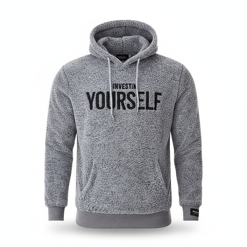 Hoodie voor heren - Comfortabele fleece hoodie van polyester - Beige/Zwart/Wit