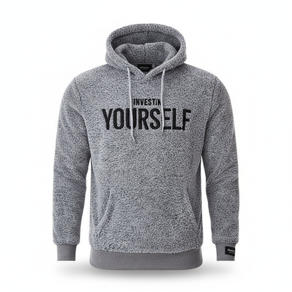 Hoodie voor heren - Comfortabele fleece hoodie van polyester - Beige/Zwart/Wit