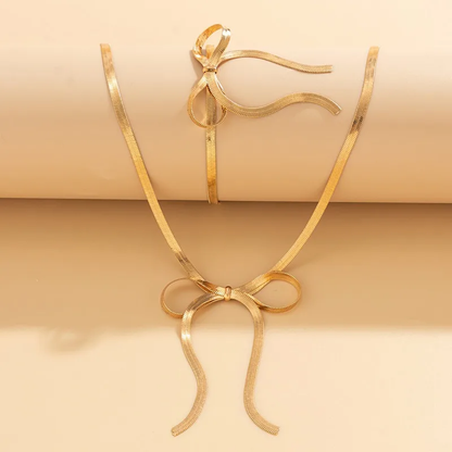 Beau | Ketting en armband set - Strik - Subtiel en elegant
