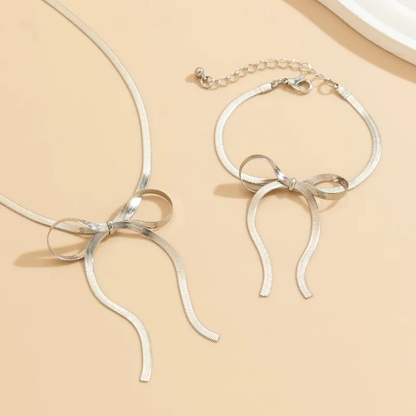 Beau | Ketting en armband set - Strik - Subtiel en elegant