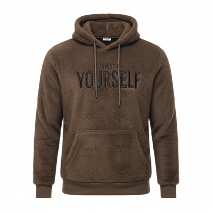 Hoodie voor heren - Comfortabele fleece hoodie van polyester - Beige/Zwart/Wit