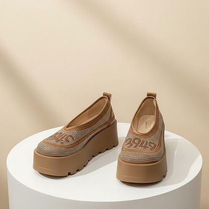 Loafers met Plateau en Kristallen - Dames Wedges Sandalen, Casual Zomer 2025