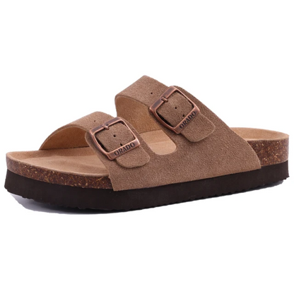 Sandy | Suede Slippers - Dubbele gesp - Tijdloos design