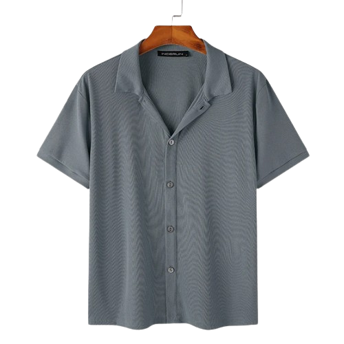 Luca | Effen herenshirt - gebreide revers - Stijlvol en comfortabel