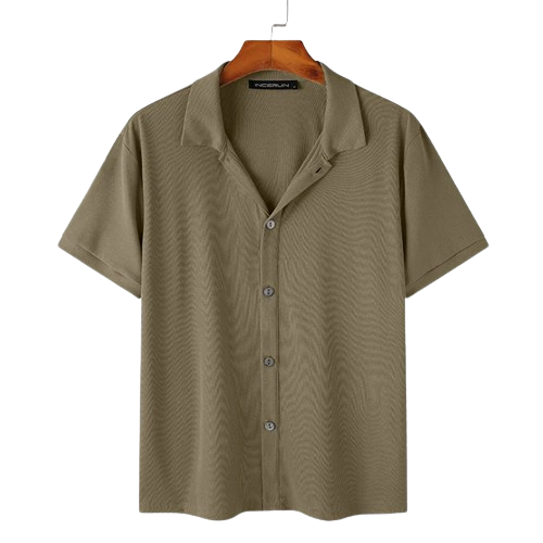 Luca | Effen herenshirt - gebreide revers - Stijlvol en comfortabel