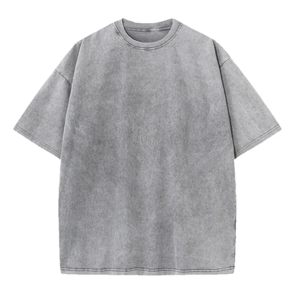 Abel Men's Washed Look Basic T-Shirt - Soft Cotton Blend, Vintage Casual Fit Crewneck - Essential Everyday Men's Top